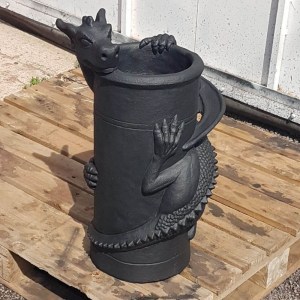 anthracite dragon chimney pot